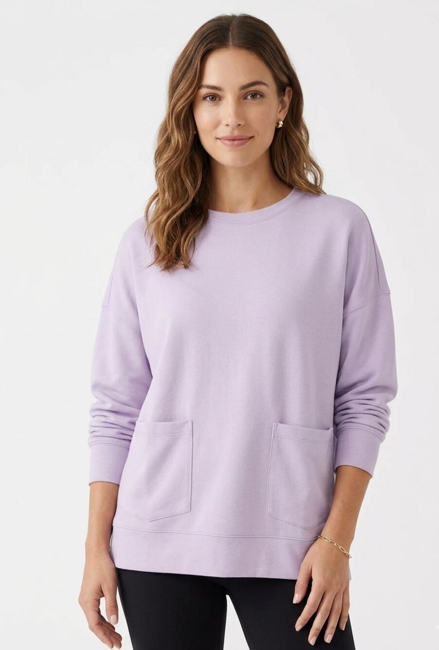 Halara Oversized Sweatshirt XS Lilac Purple Long Sleeve Top Pockets NWT Casual